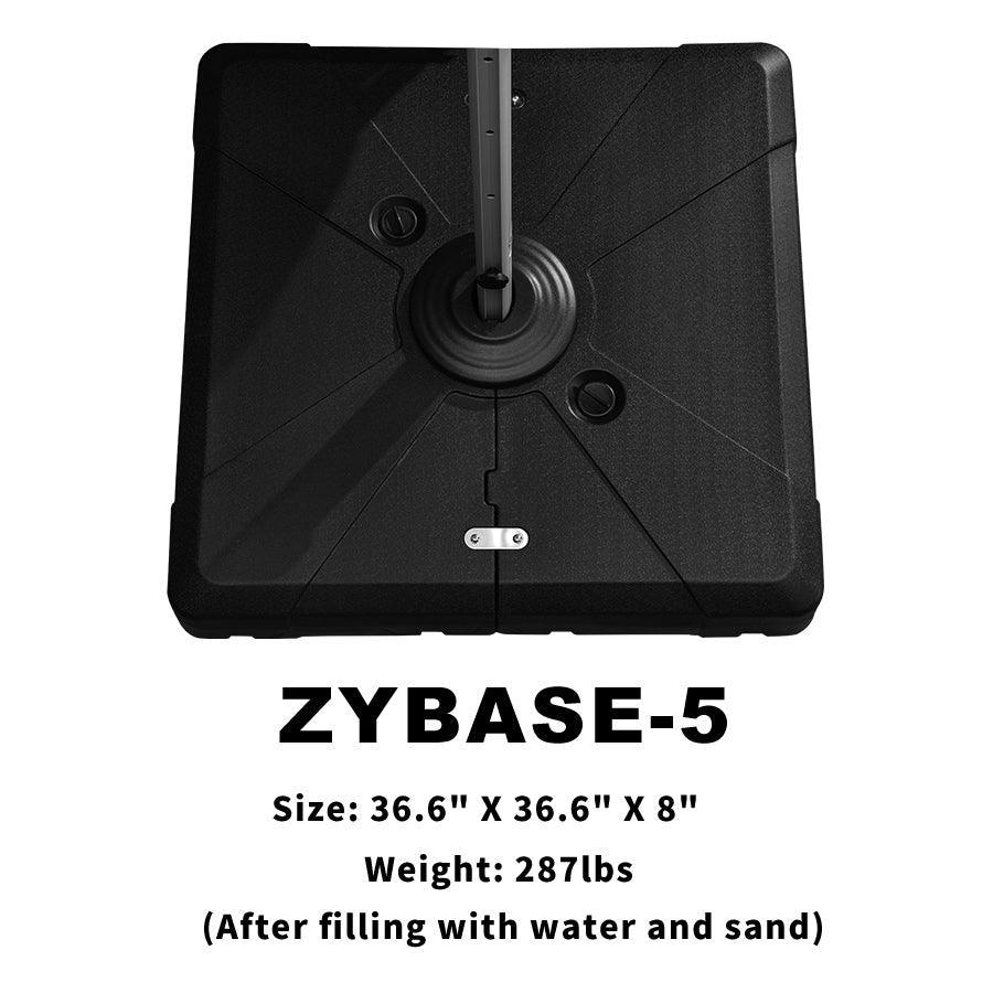 PURPLE LEAF Outdoor Patio Umbrella with Base, Cantilever Umbrellas for Garden, Grey - Image 64