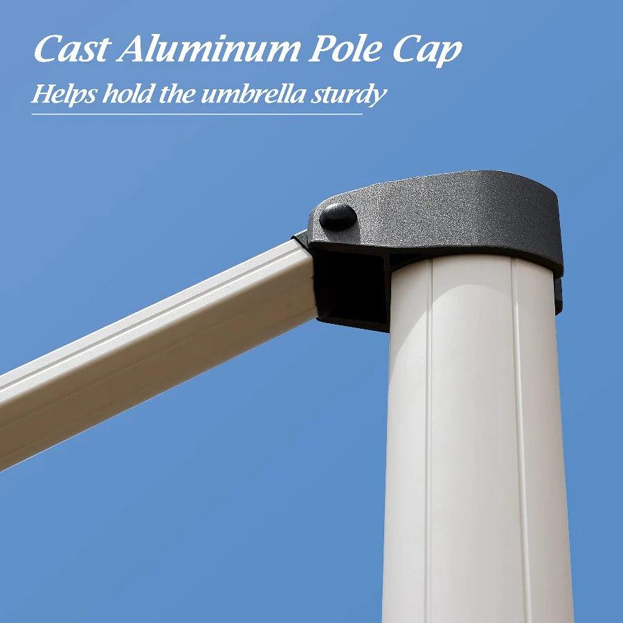 PURPLE LEAF Outdoor Patio Umbrella with Base, Cantilever Umbrellas for Garden, Grey - Image 66