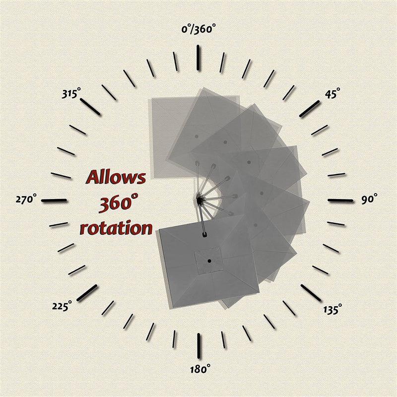 PURPLE LEAF Outdoor Patio Umbrella with Base, Cantilever Umbrellas for Garden, Grey - Image 76