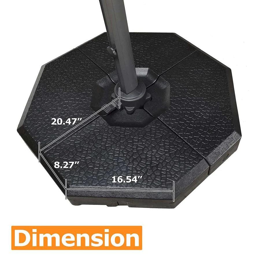 PURPLE LEAF Outdoor Patio Umbrella with Base, Cantilever Umbrellas for Garden, Grey - Image 80