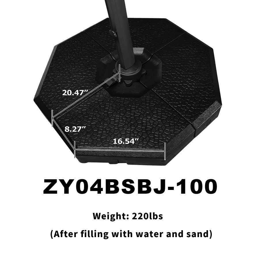 PURPLE LEAF Outdoor Patio Umbrella with Base, Cantilever Umbrellas for Garden, Grey - Image 82