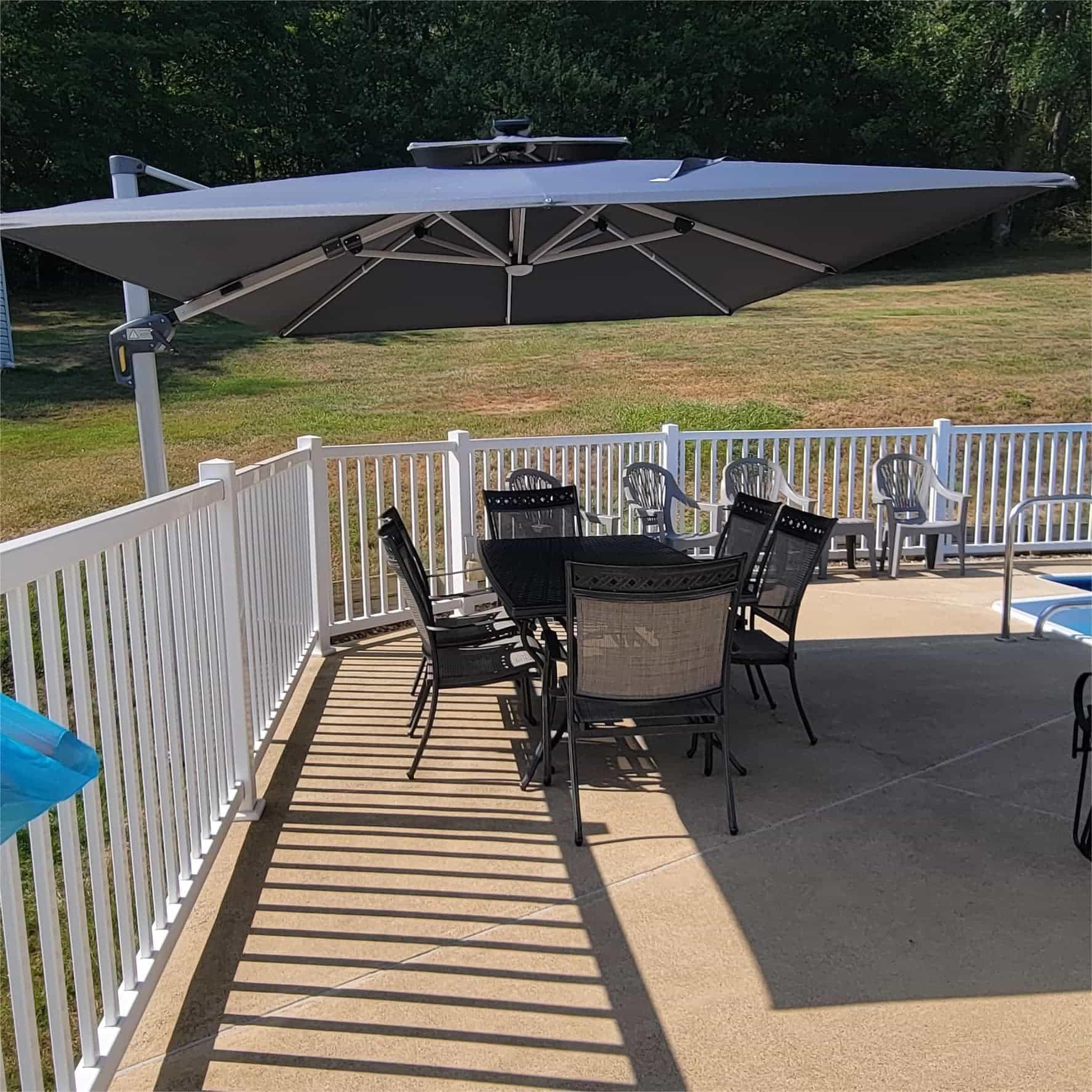 PURPLE LEAF Solar Powered Umbrella LED Rectangular Patio Umbrella with Lights - Image 95