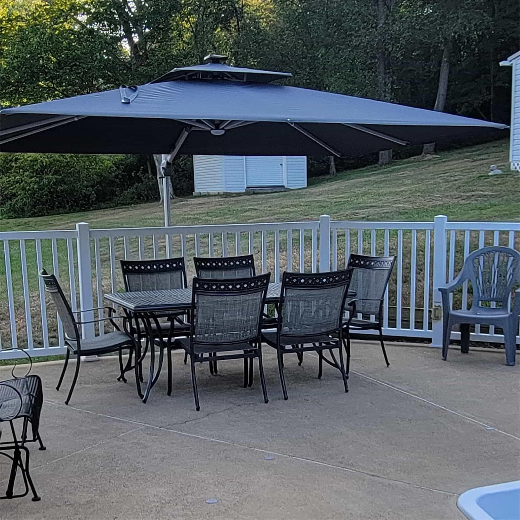 PURPLE LEAF Solar Powered Umbrella LED Rectangular Patio Umbrella with Lights - Image 96