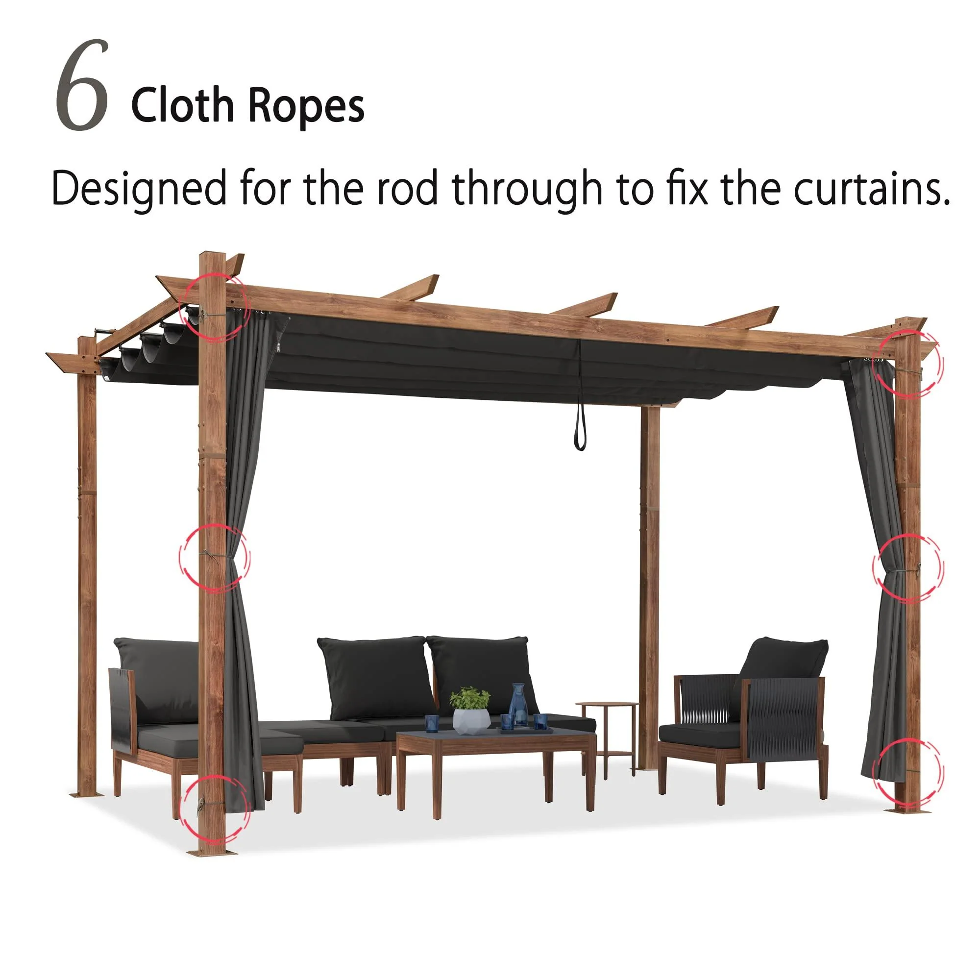 PURPLE LEAF Retractable Outdoor Curtains for Pergola, Gazebo, and More: Enjoy Your Outdoor Space in Comfort - Image 11