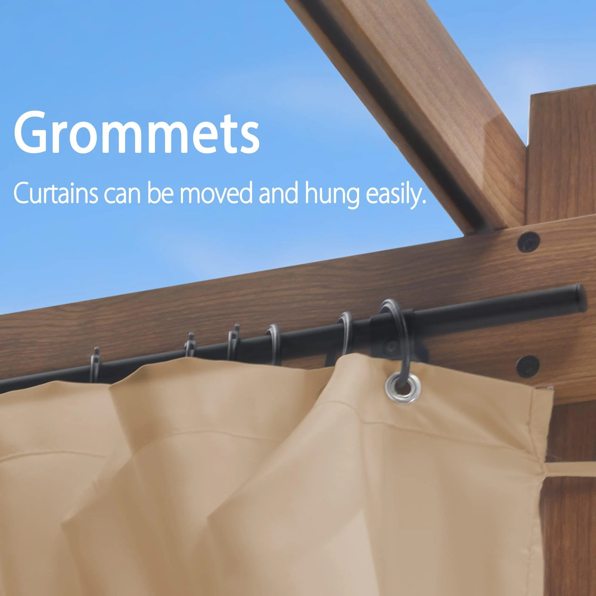 PURPLE LEAF Retractable Outdoor Curtains for Pergola, Gazebo, and More: Enjoy Your Outdoor Space in Comfort - Image 15