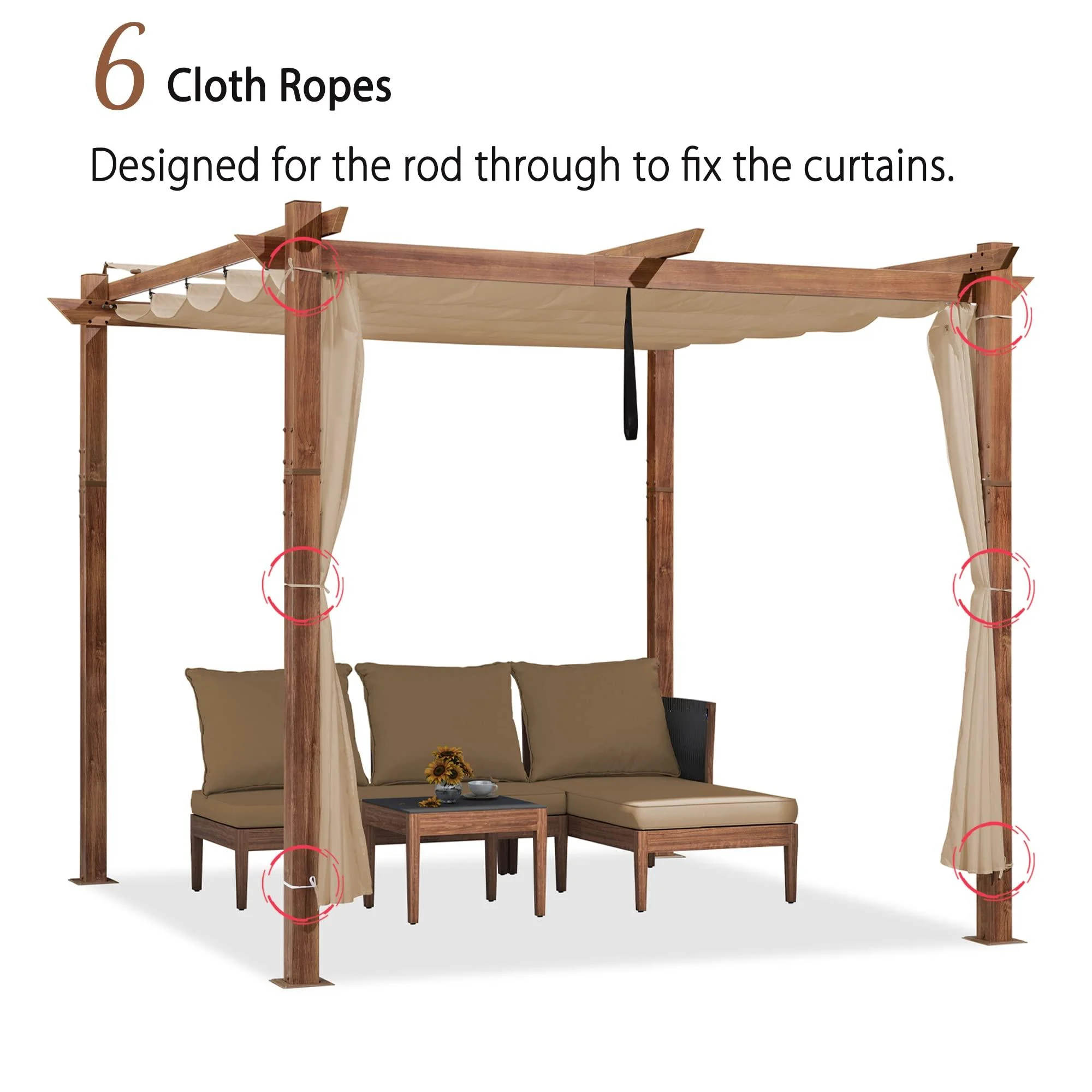 PURPLE LEAF Retractable Outdoor Curtains for Pergola, Gazebo, and More: Enjoy Your Outdoor Space in Comfort - Image 16