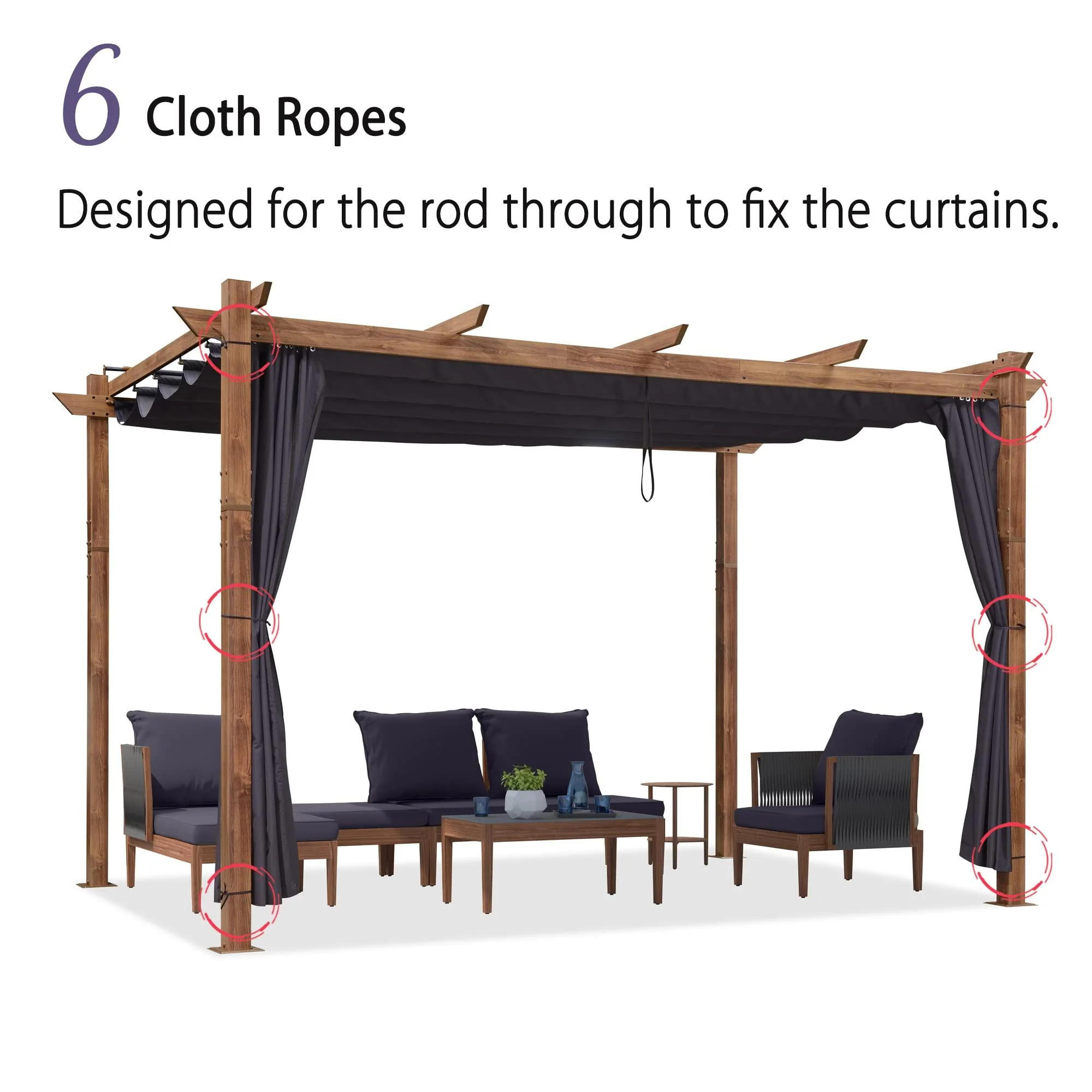 PURPLE LEAF Retractable Outdoor Curtains for Pergola, Gazebo, and More: Enjoy Your Outdoor Space in Comfort - Image 26
