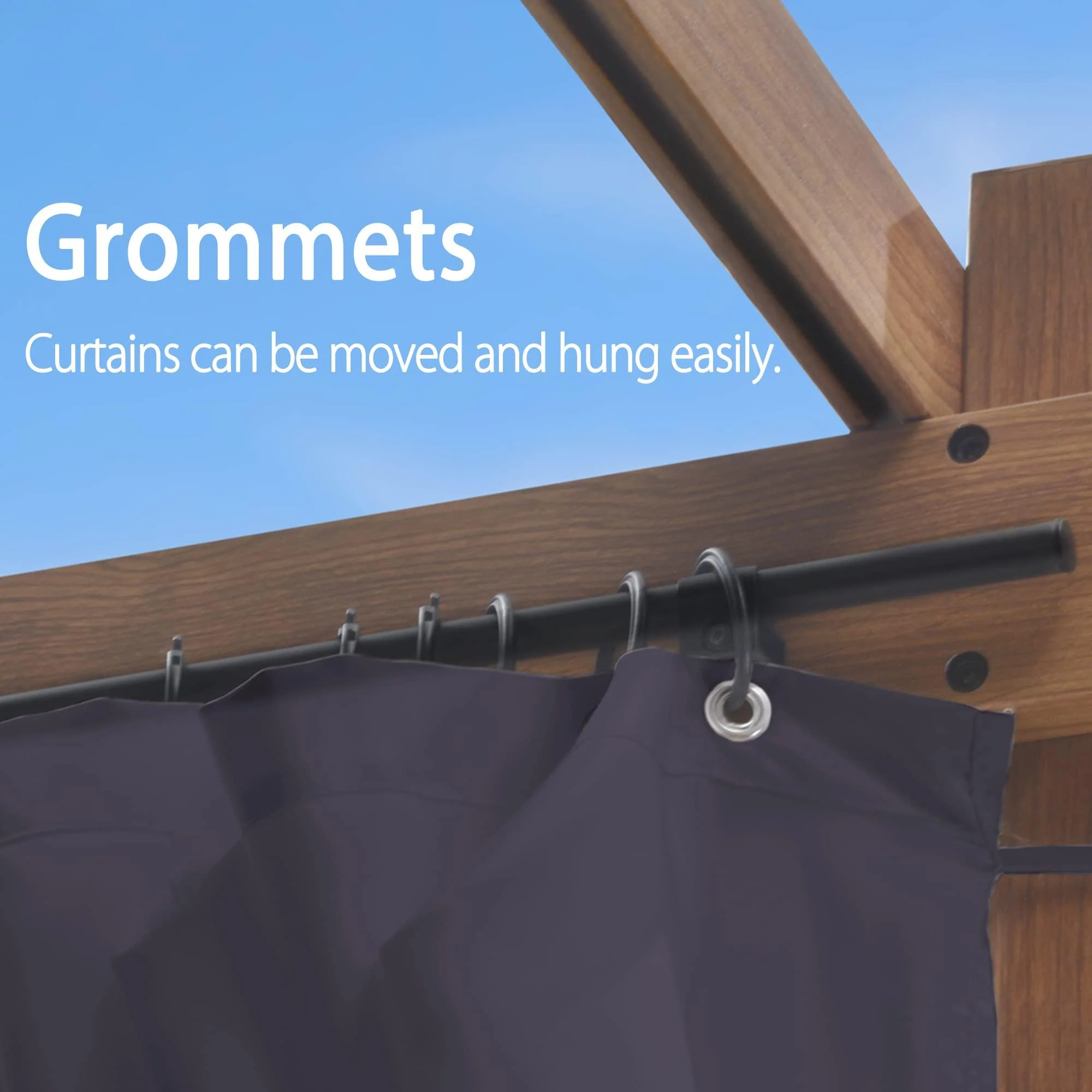 PURPLE LEAF Retractable Outdoor Curtains for Pergola, Gazebo, and More: Enjoy Your Outdoor Space in Comfort - Image 27