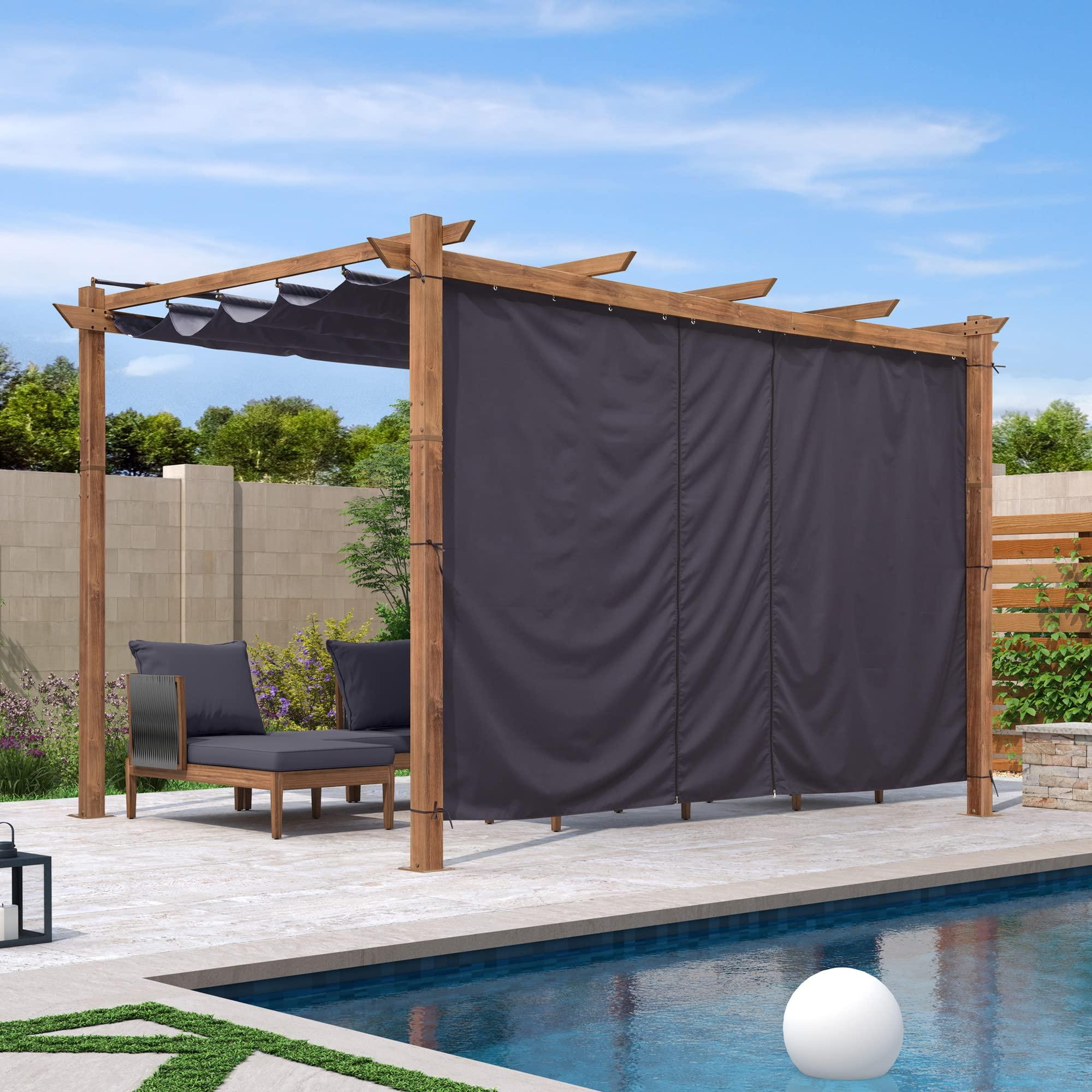 PURPLE LEAF Retractable Outdoor Curtains for Pergola, Gazebo, and More: Enjoy Your Outdoor Space in Comfort - Image 29