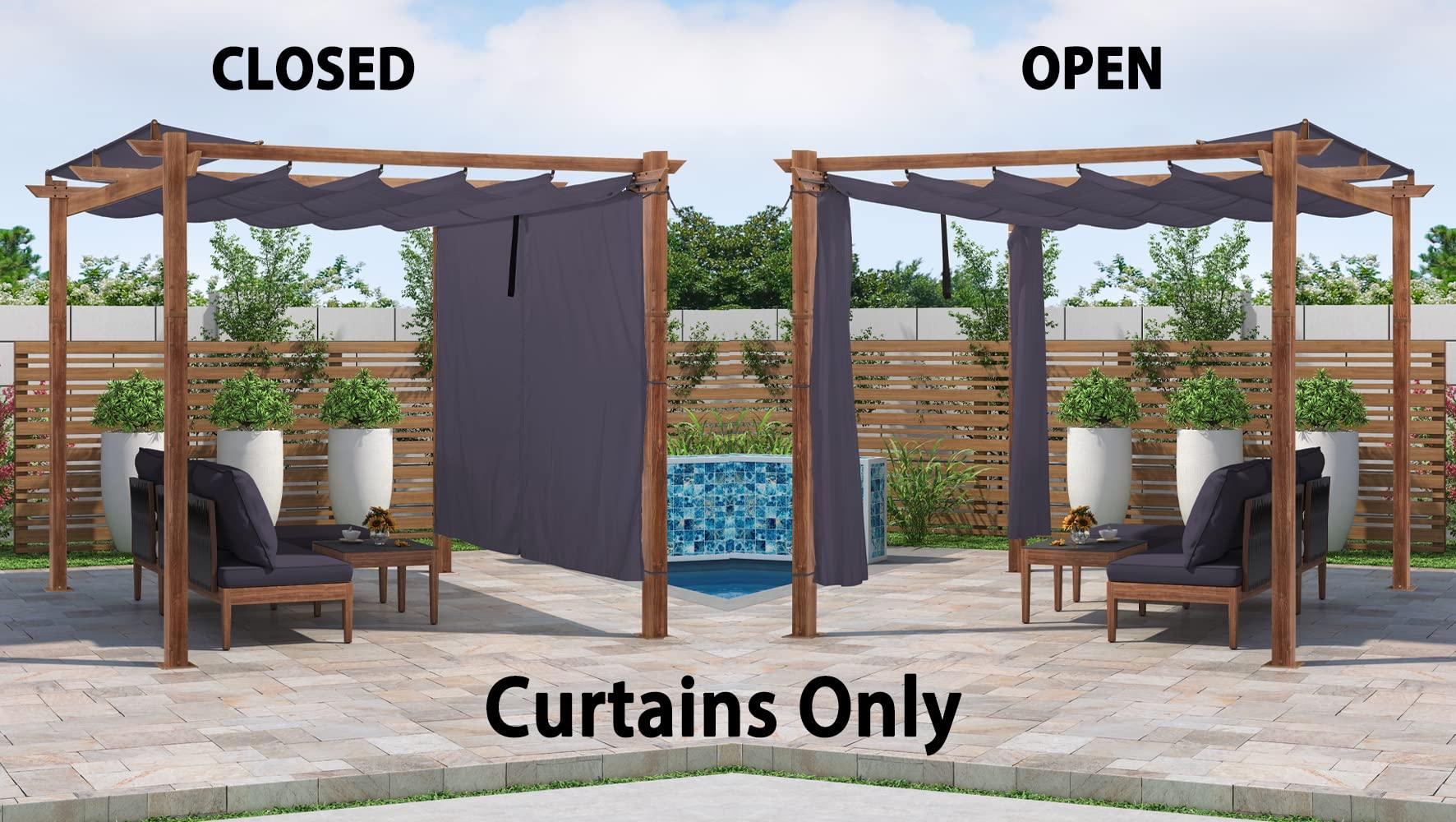 PURPLE LEAF Retractable Outdoor Curtains for Pergola, Gazebo, and More: Enjoy Your Outdoor Space in Comfort - Image 35