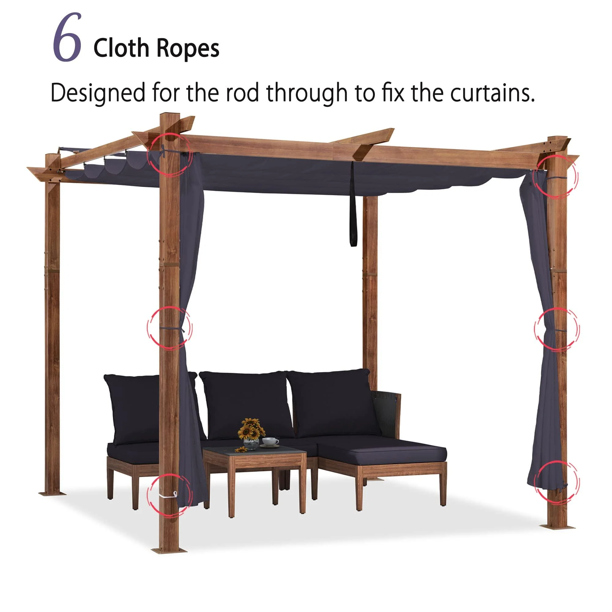 PURPLE LEAF Retractable Outdoor Curtains for Pergola, Gazebo, and More: Enjoy Your Outdoor Space in Comfort - Image 36