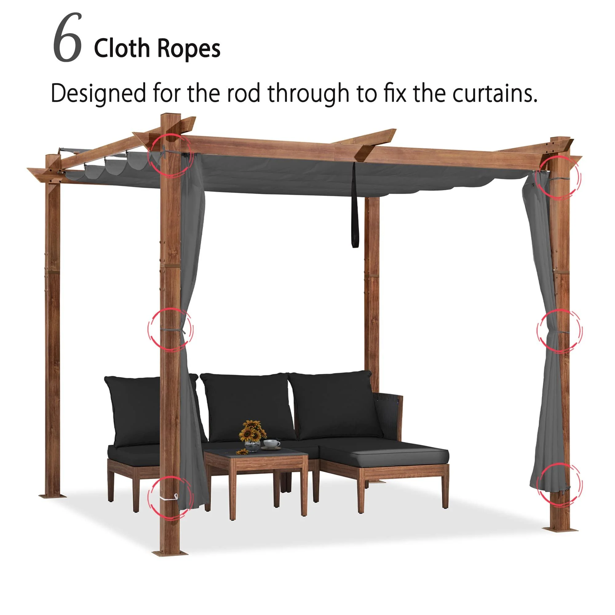 PURPLE LEAF Retractable Outdoor Curtains for Pergola, Gazebo, and More: Enjoy Your Outdoor Space in Comfort - Image 4