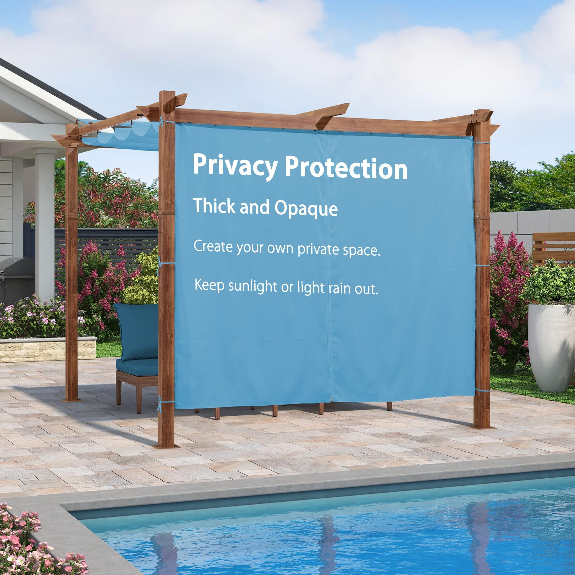 PURPLE LEAF Retractable Outdoor Curtains for Pergola, Gazebo, and More: Enjoy Your Outdoor Space in Comfort - Image 43