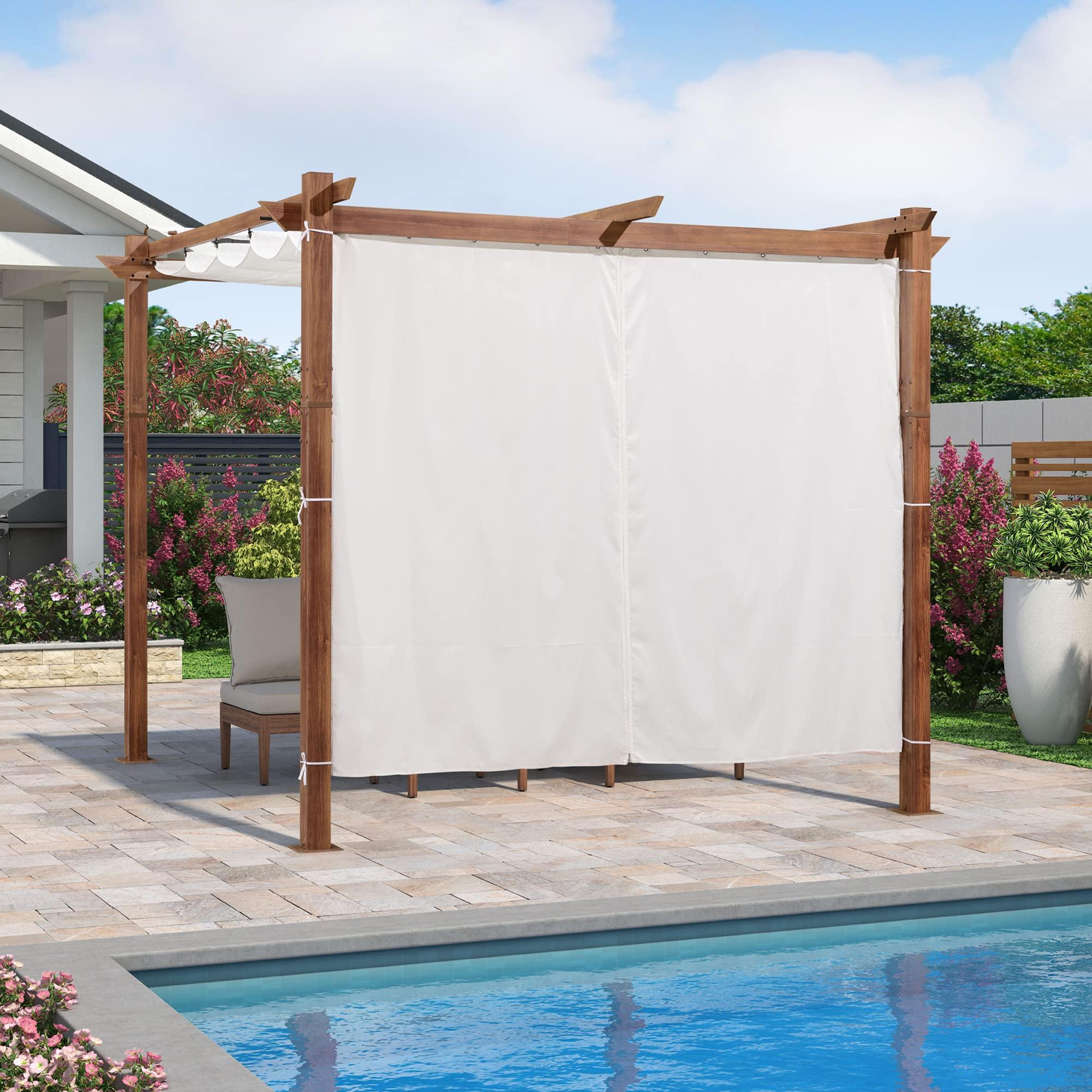 PURPLE LEAF Retractable Outdoor Curtains for Pergola, Gazebo, and More: Enjoy Your Outdoor Space in Comfort - Image 48