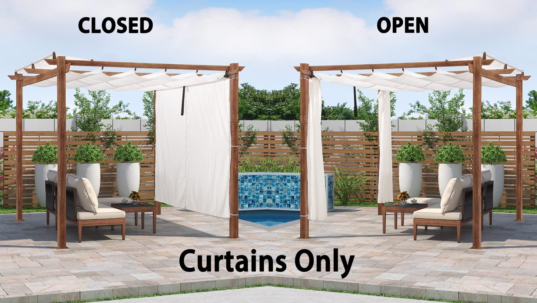 PURPLE LEAF Retractable Outdoor Curtains for Pergola, Gazebo, and More: Enjoy Your Outdoor Space in Comfort - Image 49