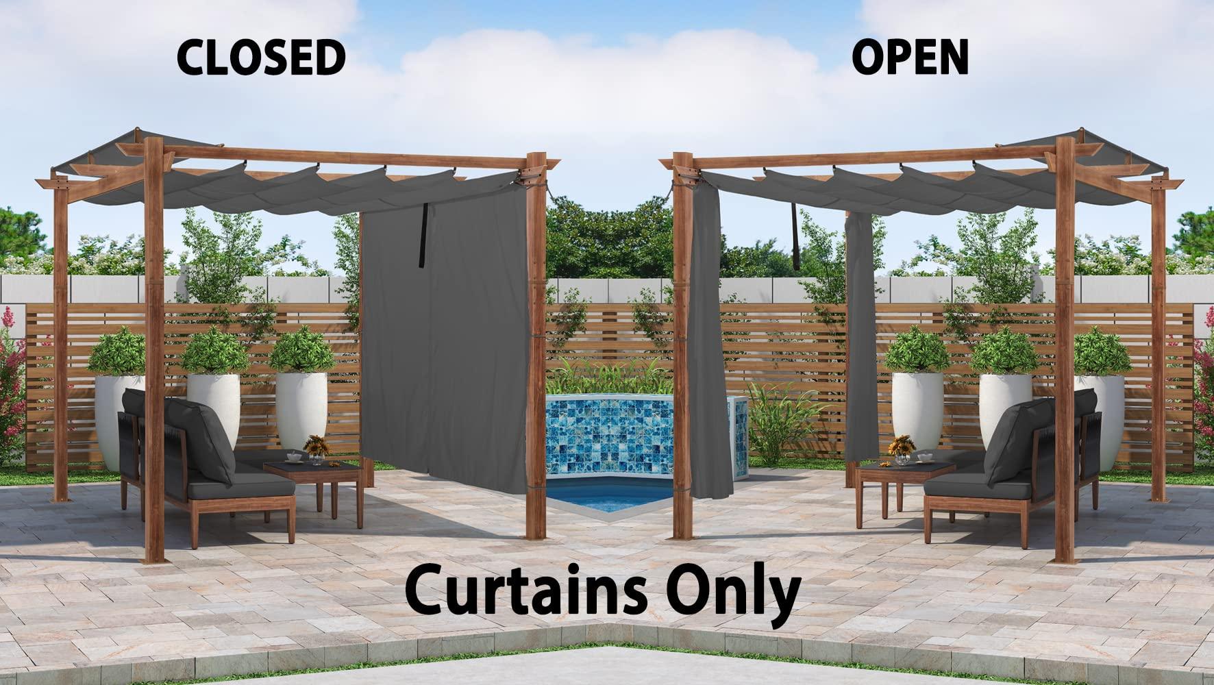 PURPLE LEAF Retractable Outdoor Curtains for Pergola, Gazebo, and More: Enjoy Your Outdoor Space in Comfort - Image 5