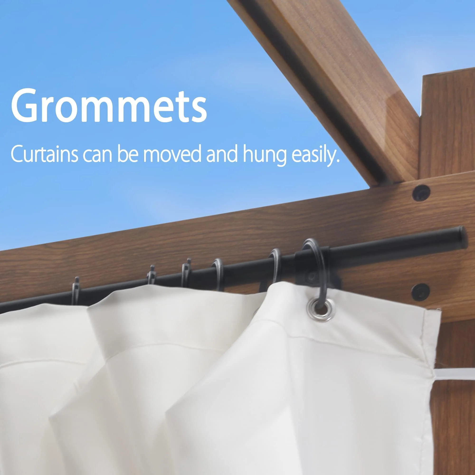 PURPLE LEAF Retractable Outdoor Curtains for Pergola, Gazebo, and More: Enjoy Your Outdoor Space in Comfort - Image 53