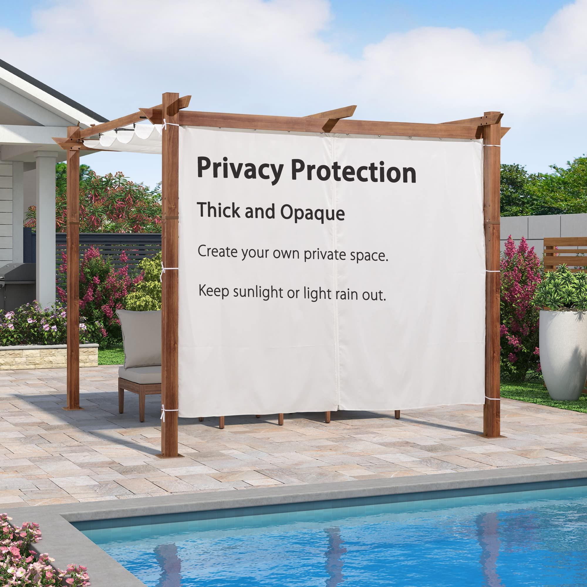 PURPLE LEAF Retractable Outdoor Curtains for Pergola, Gazebo, and More: Enjoy Your Outdoor Space in Comfort - Image 54