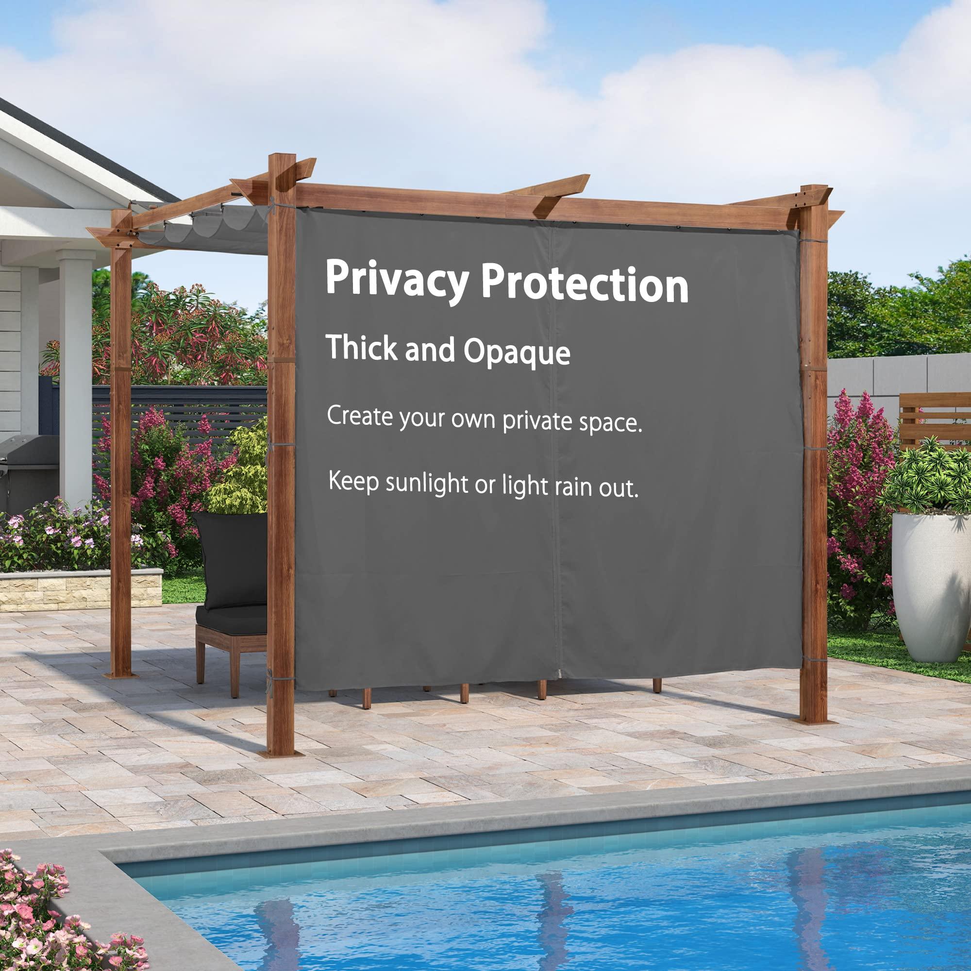 PURPLE LEAF Retractable Outdoor Curtains for Pergola, Gazebo, and More: Enjoy Your Outdoor Space in Comfort - Image 7