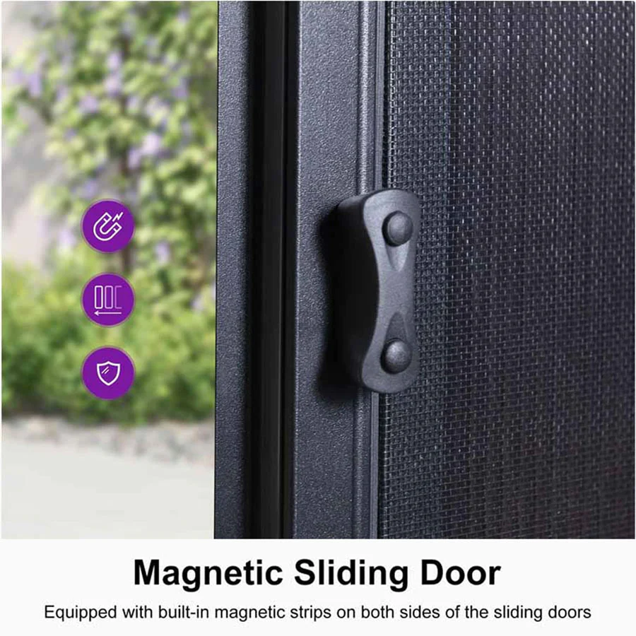 PURPLE LEAF Sunroom Hardtop Gazebo Solarium Wood Grain  Galvanized Steel Double Roof All-Weather Aluminum Outdoor Screen House with String Lights - Image 59