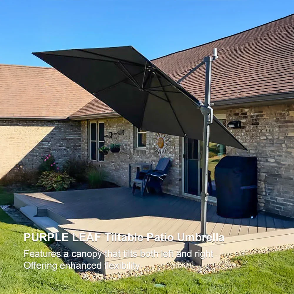 PURPLE LEAF UV Resistant Left-right Tilting Patio Umbrella Swivel Outdoor Umbrella - Image 113