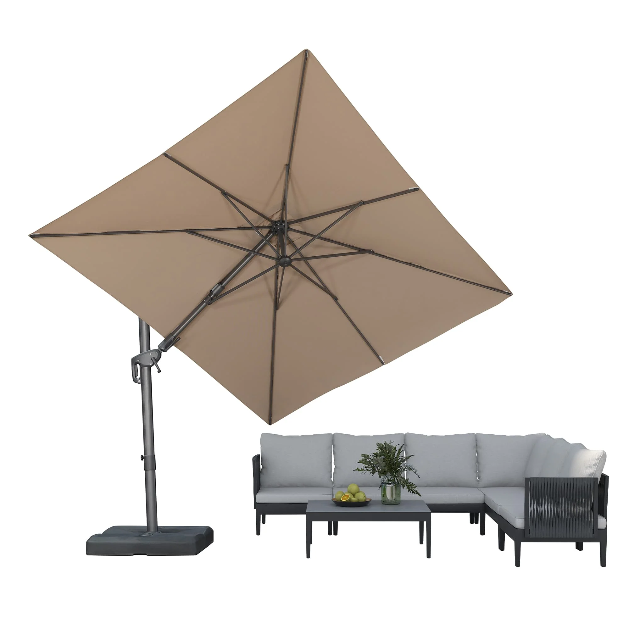 PURPLE LEAF UV Resistant Left-right Tilting Patio Umbrella Swivel Outdoor Umbrella - Image 122