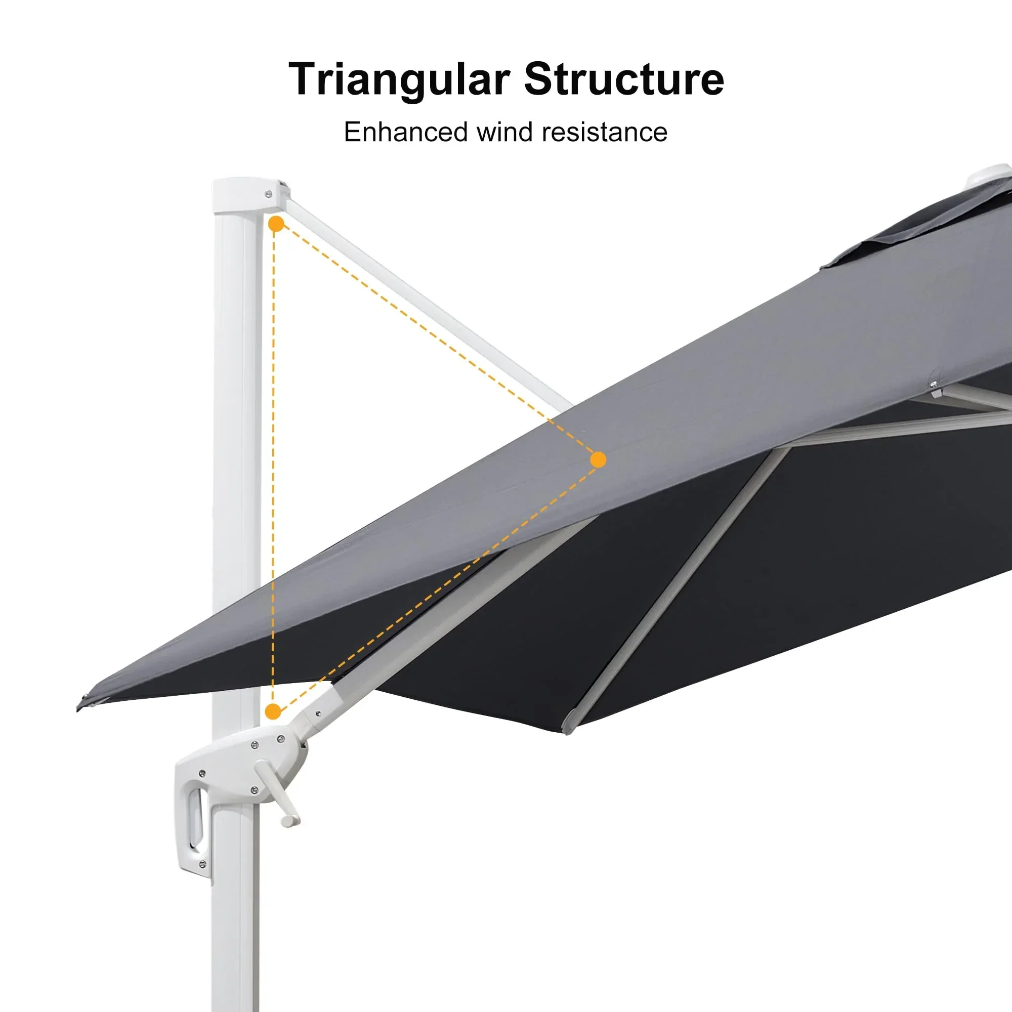 PURPLE LEAF Outdoor Patio Umbrella with Base, Best White Cantilever Umbrellas - Image 105