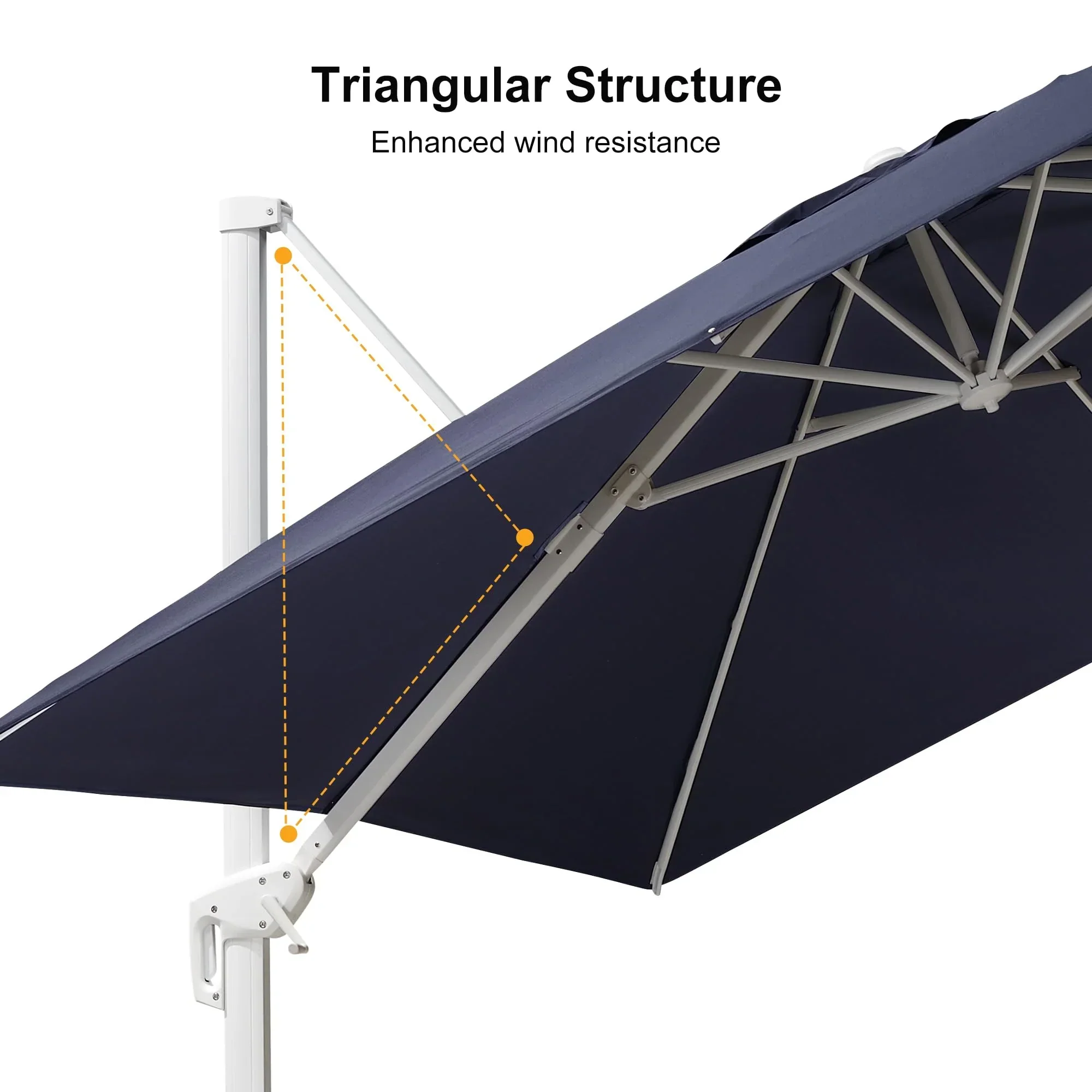 PURPLE LEAF Outdoor Patio Umbrella with Base, Best White Cantilever Umbrellas - Image 126