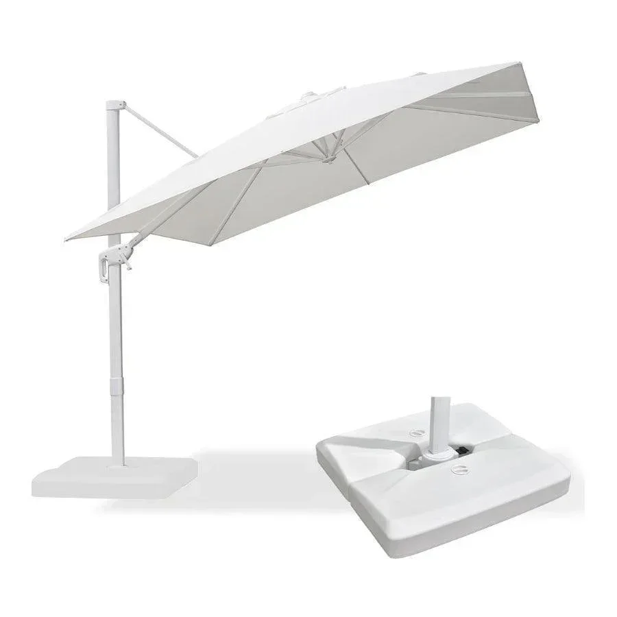 PURPLE LEAF Outdoor Patio Umbrella with Base, Best White Cantilever Umbrellas - Image 14