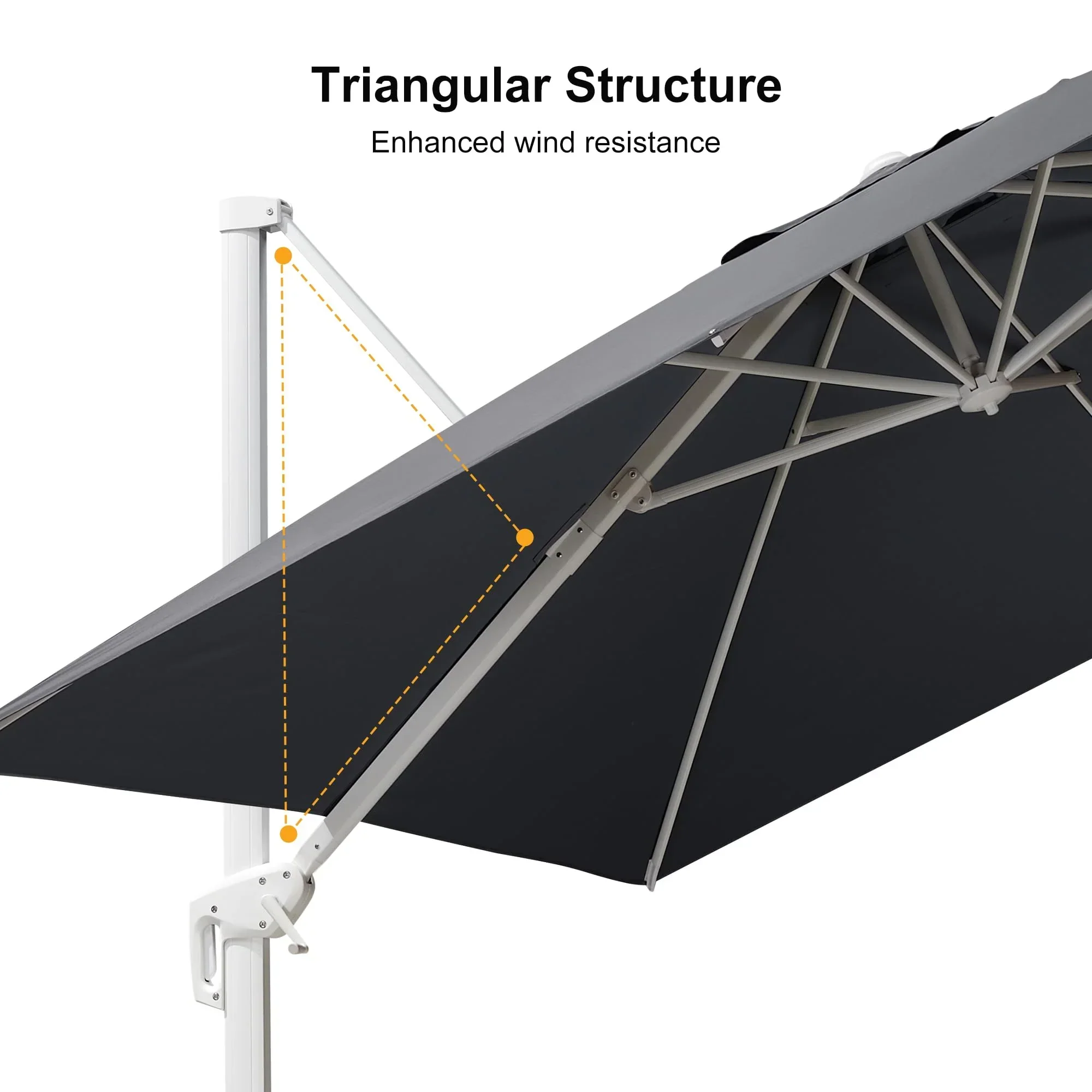 PURPLE LEAF Outdoor Patio Umbrella with Base, Best White Cantilever Umbrellas - Image 154