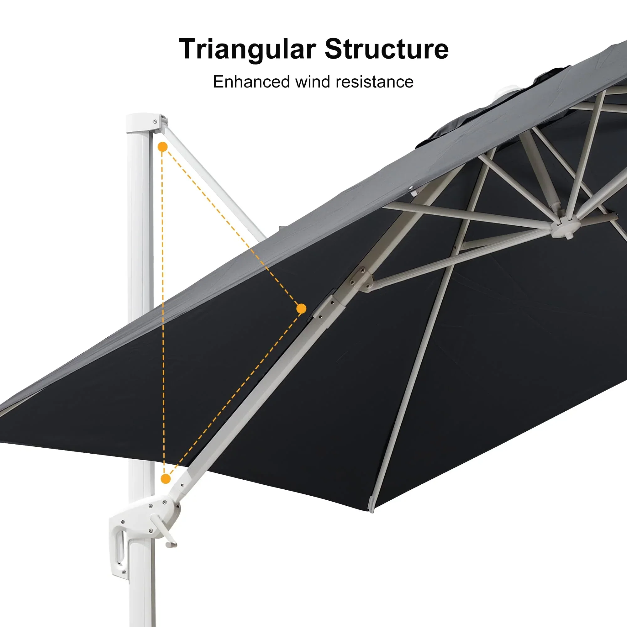 PURPLE LEAF Outdoor Patio Umbrella with Base, Best White Cantilever Umbrellas - Image 157