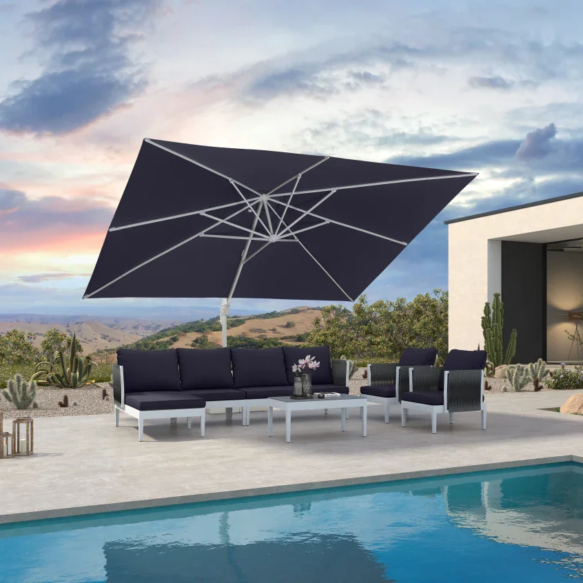 PURPLE LEAF Outdoor Patio Umbrella with Base, Best White Cantilever Umbrellas - Image 161