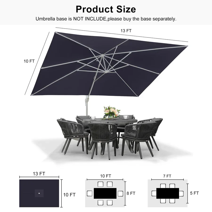 PURPLE LEAF Outdoor Patio Umbrella with Base, Best White Cantilever Umbrellas - Image 171