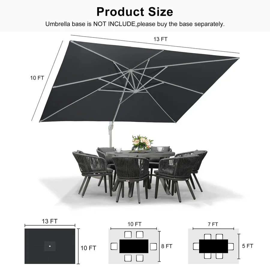 PURPLE LEAF Outdoor Patio Umbrella with Base, Best White Cantilever Umbrellas - Image 172