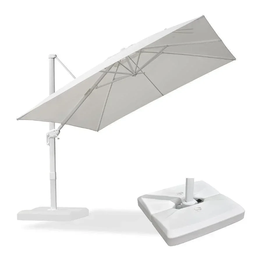 PURPLE LEAF Outdoor Patio Umbrella with Base, Best White Cantilever Umbrellas - Image 18
