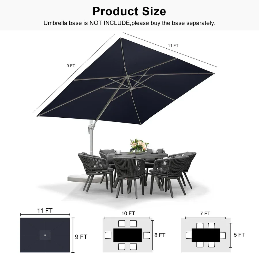 PURPLE LEAF Outdoor Patio Umbrella with Base, Best White Cantilever Umbrellas - Image 186