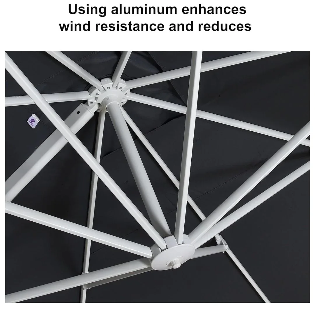 PURPLE LEAF Outdoor Patio Umbrella with Base, Best White Cantilever Umbrellas - Image 189