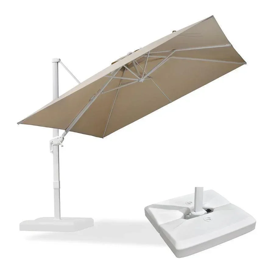 PURPLE LEAF Outdoor Patio Umbrella with Base, Best White Cantilever Umbrellas - Image 19