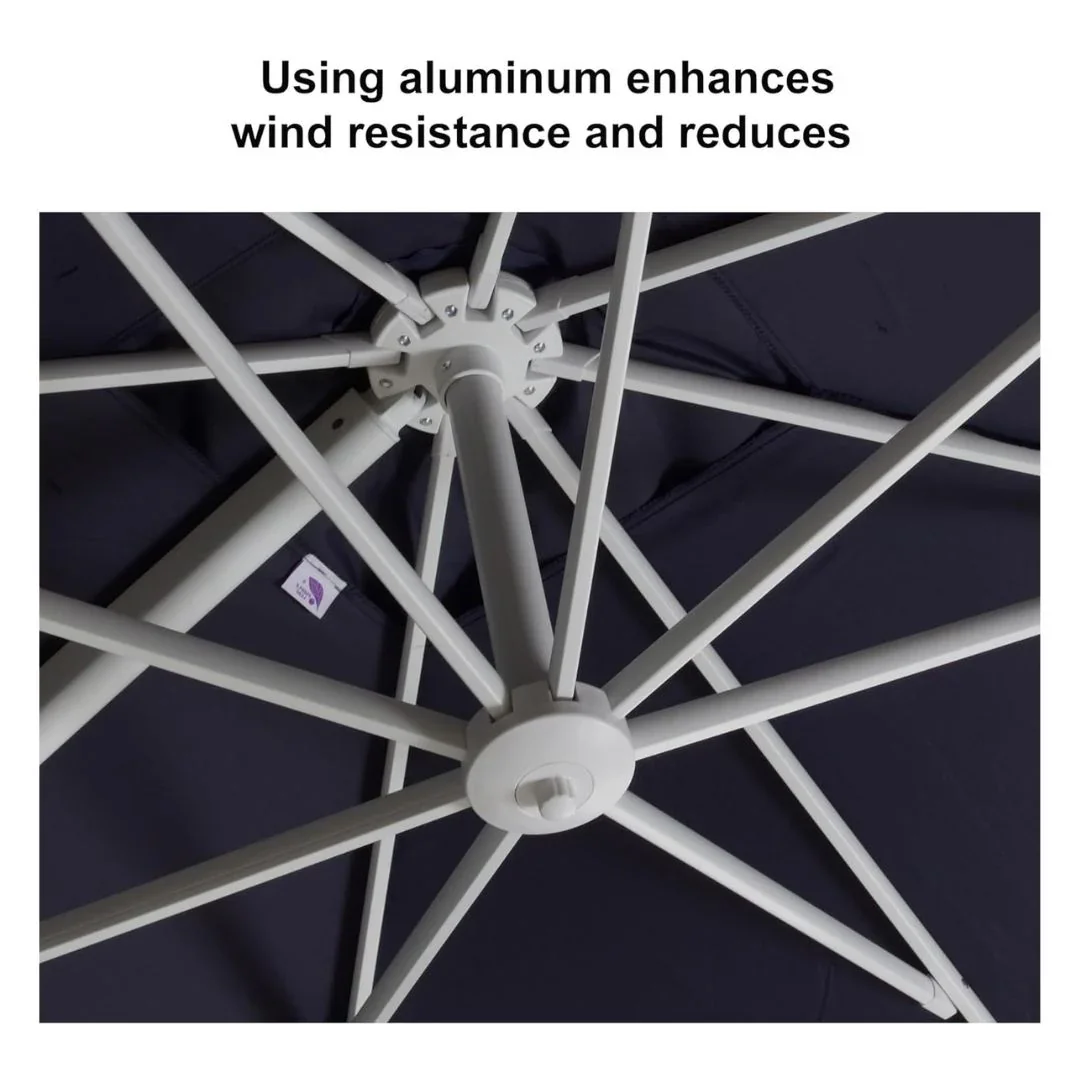 PURPLE LEAF Outdoor Patio Umbrella with Base, Best White Cantilever Umbrellas - Image 193