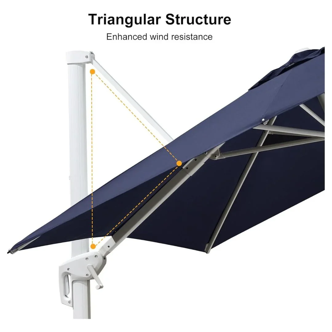 PURPLE LEAF Outdoor Patio Umbrella with Base, Best White Cantilever Umbrellas - Image 194