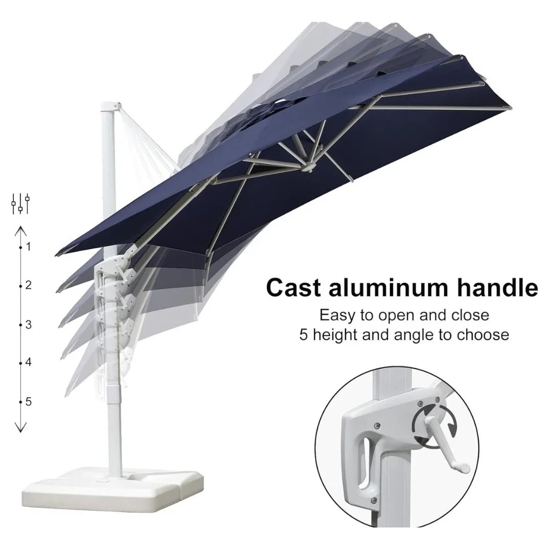 PURPLE LEAF Outdoor Patio Umbrella with Base, Best White Cantilever Umbrellas - Image 195