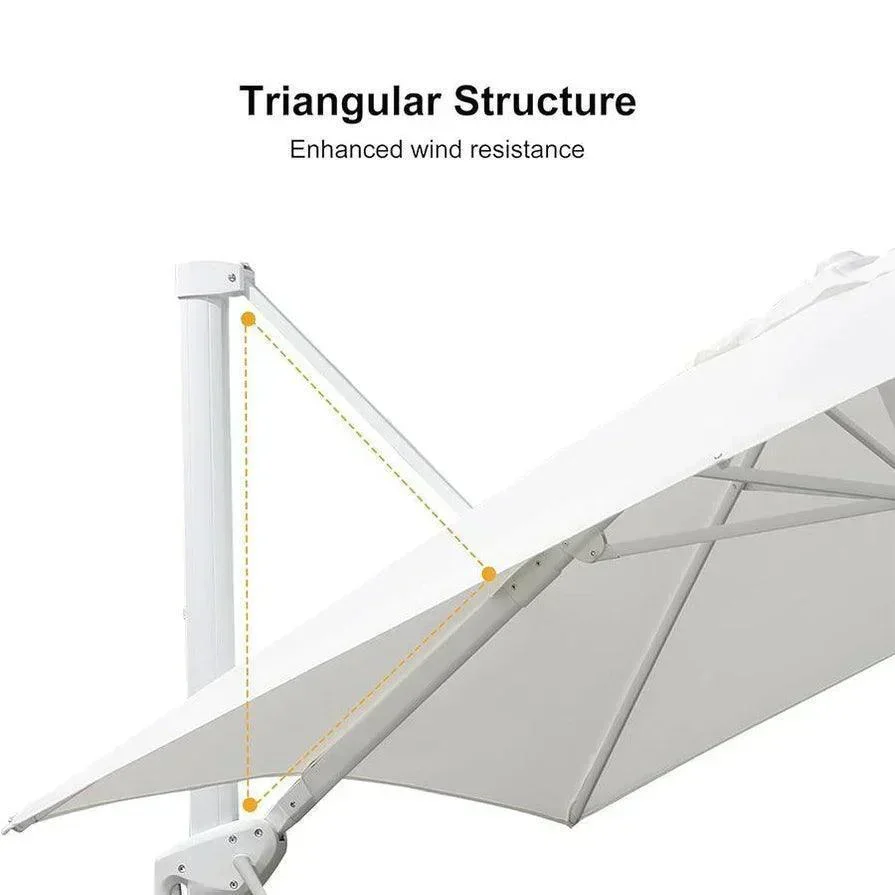 PURPLE LEAF Outdoor Patio Umbrella with Base, Best White Cantilever Umbrellas - Image 31