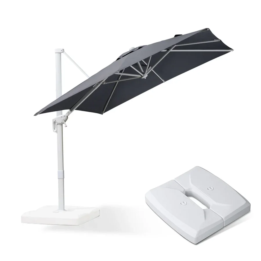PURPLE LEAF Outdoor Patio Umbrella with Base, Best White Cantilever Umbrellas - Image 59