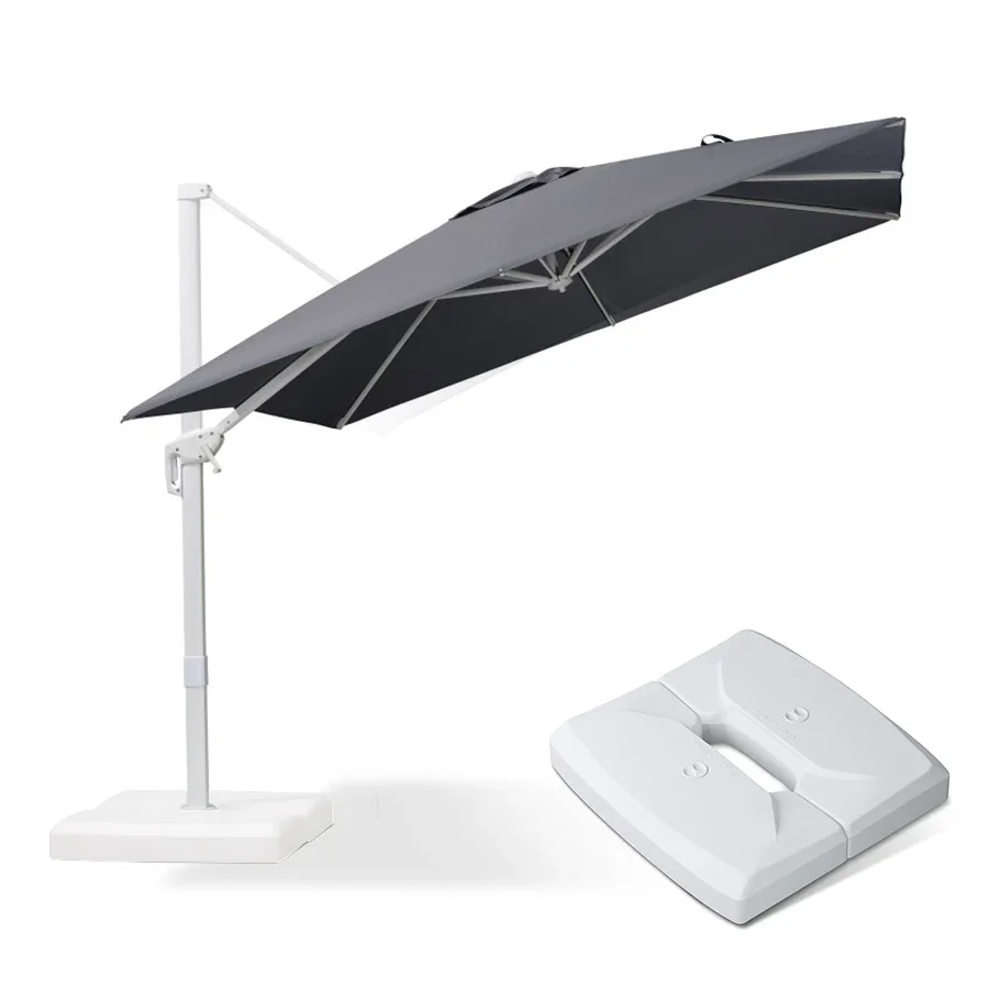 PURPLE LEAF Outdoor Patio Umbrella with Base, Best White Cantilever Umbrellas - Image 60