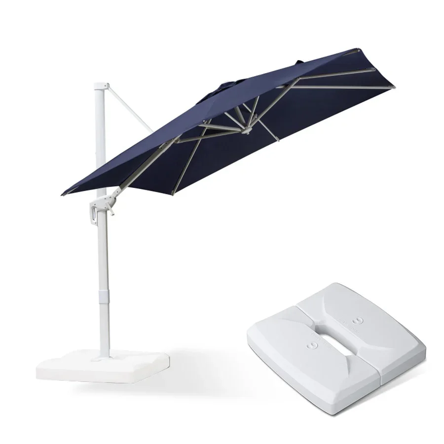 PURPLE LEAF Outdoor Patio Umbrella with Base, Best White Cantilever Umbrellas - Image 65