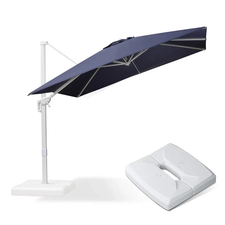 PURPLE LEAF Outdoor Patio Umbrella with Base, Best White Cantilever Umbrellas - Image 68