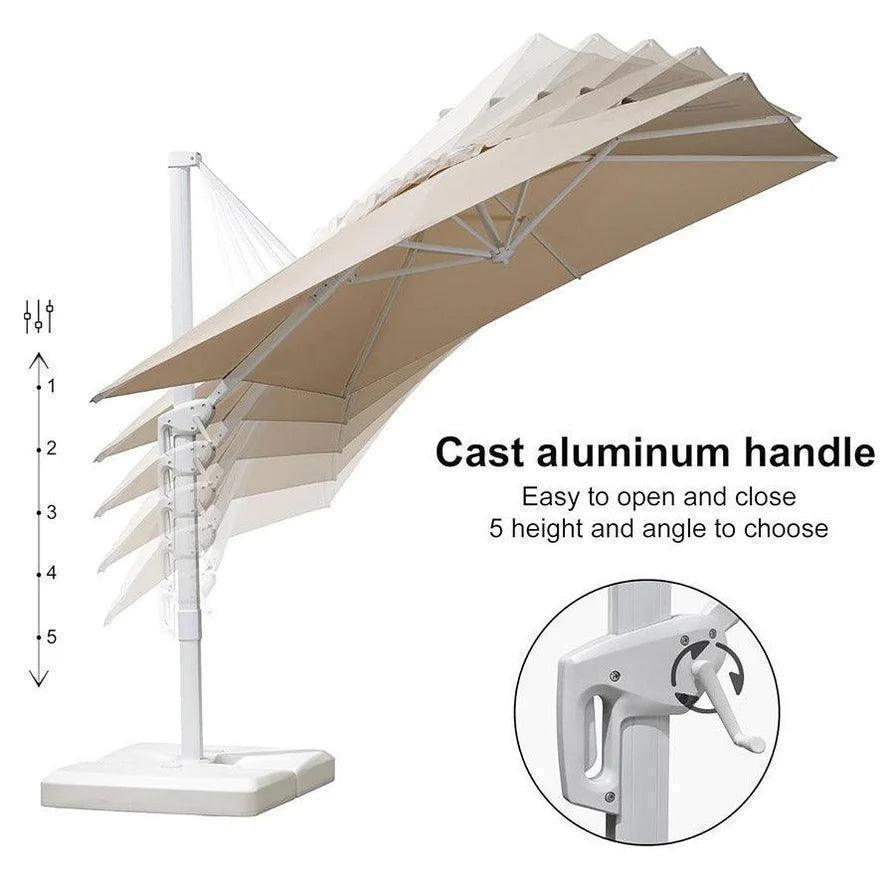 PURPLE LEAF Outdoor Patio Umbrella with Base, Best White Cantilever Umbrellas - Image 7