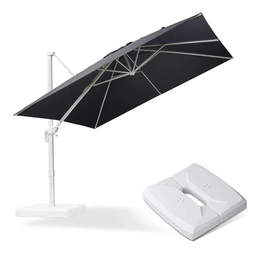 PURPLE LEAF Outdoor Patio Umbrella with Base, Best White Cantilever Umbrellas - Image 70