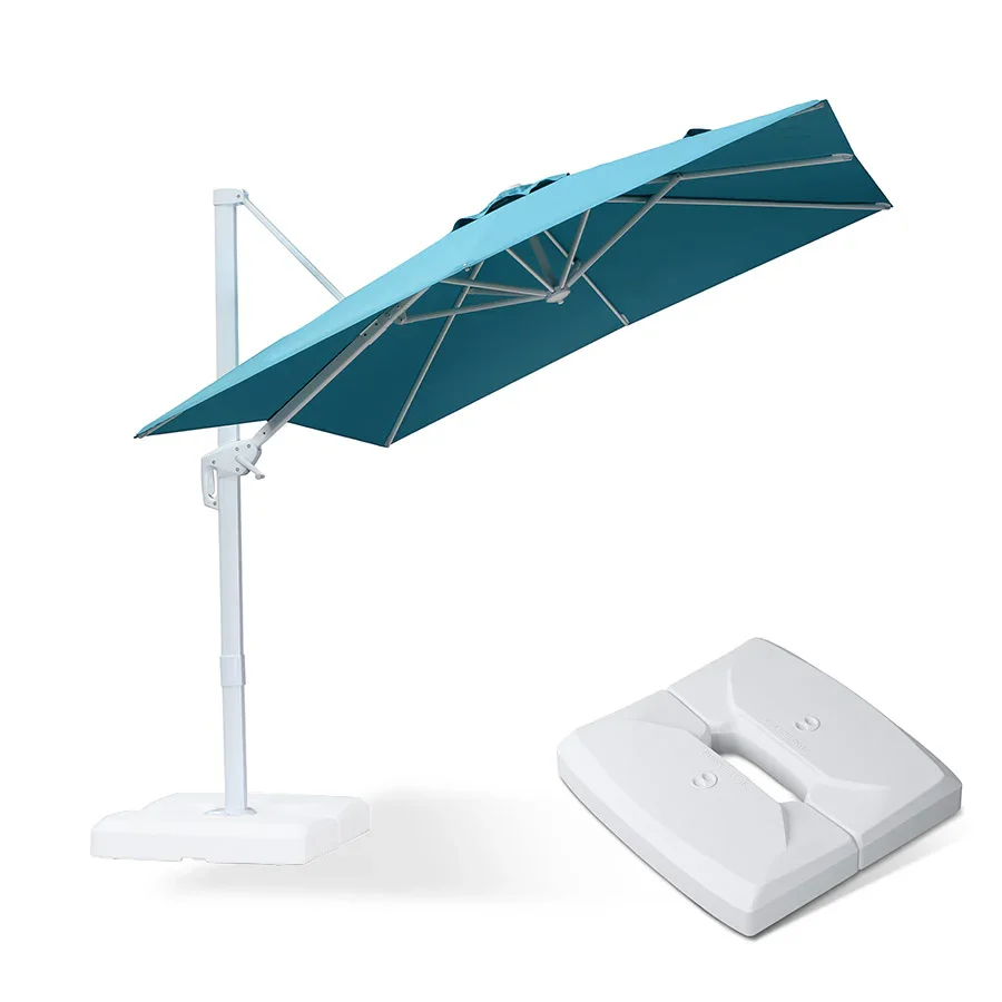 PURPLE LEAF Outdoor Patio Umbrella with Base, Best White Cantilever Umbrellas - Image 79