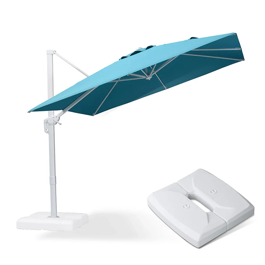 PURPLE LEAF Outdoor Patio Umbrella with Base, Best White Cantilever Umbrellas - Image 80